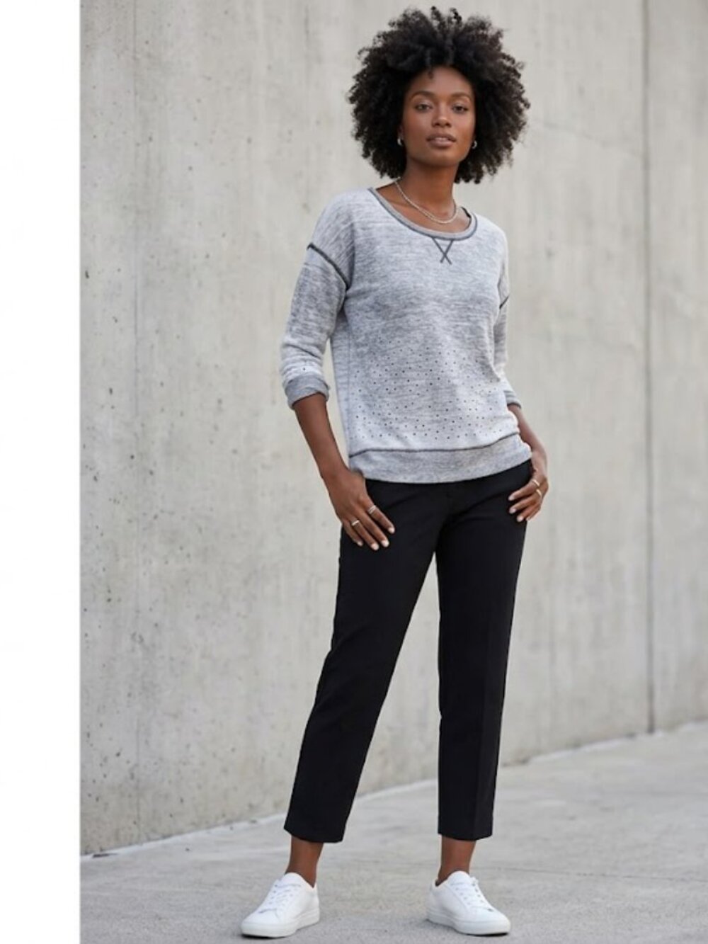 Rock &‎ Republic Gray Knit Top Medium